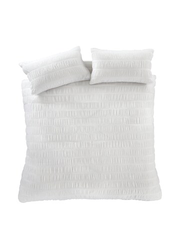Catherine Lansfield Seersucker Duvet Cover Set