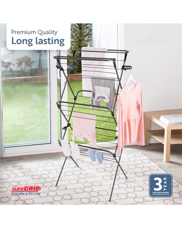 Minky Suregrip Long Drop Three Tier Airer