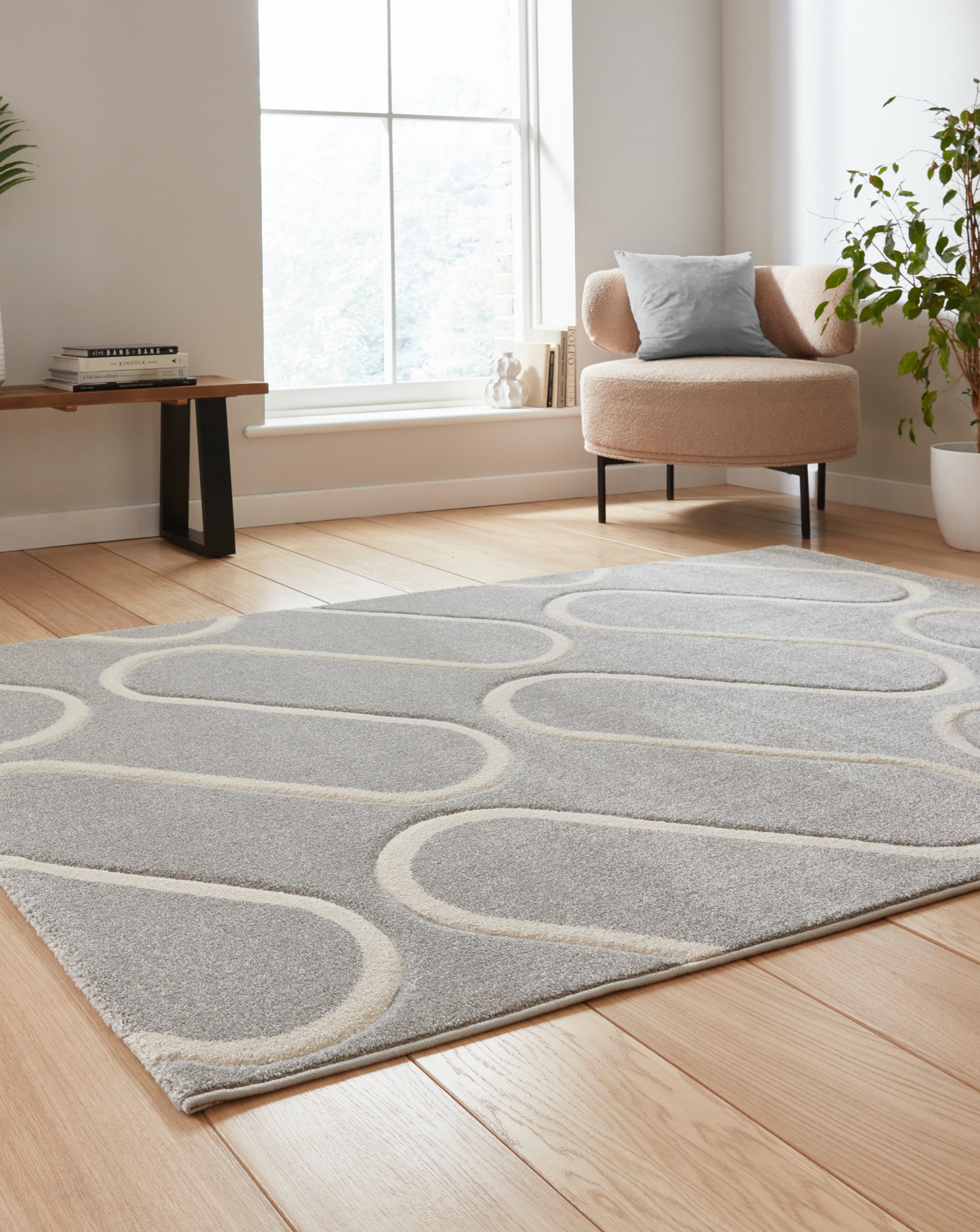 New In - Catherine Lansfield Linear Curve Rug