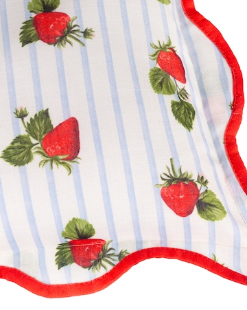 Furn. Fruits Strawberries Striped Outdoor Cushion
