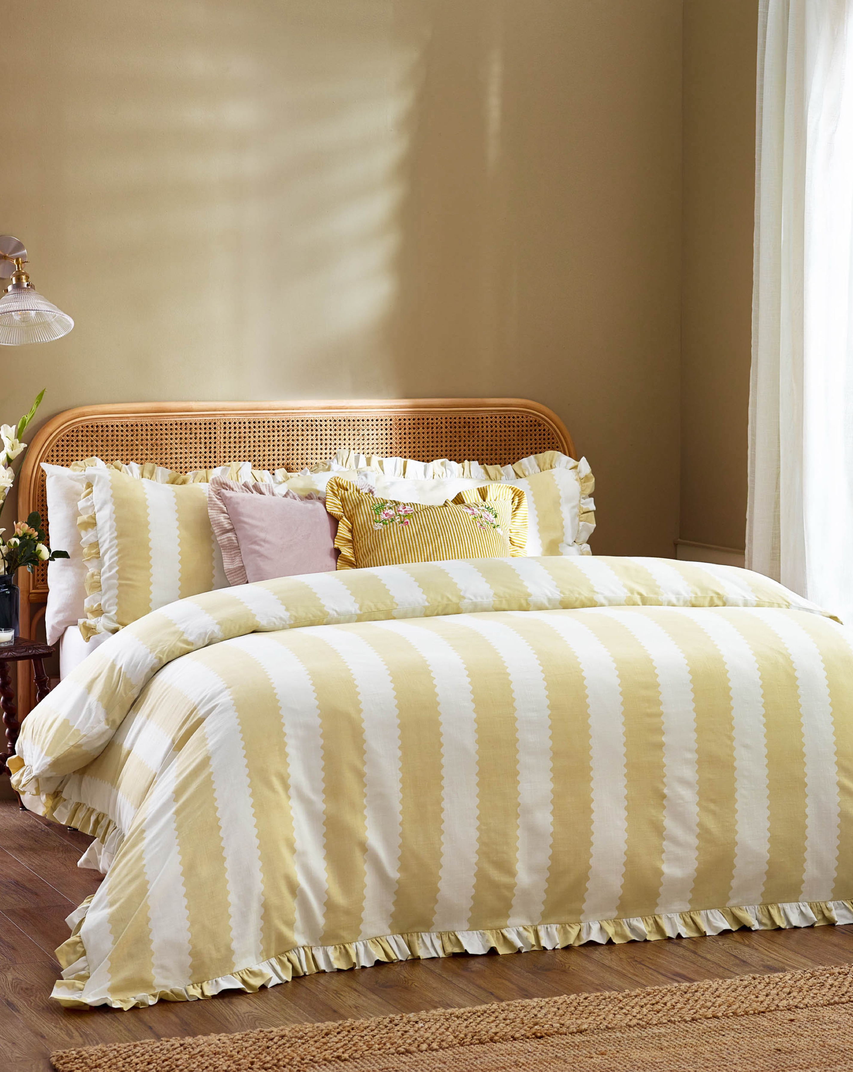 New In - Wylder Birdie Stripe Ruffle Duvet Set