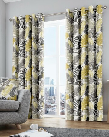 Tropical Eyelet Curtains in Multi