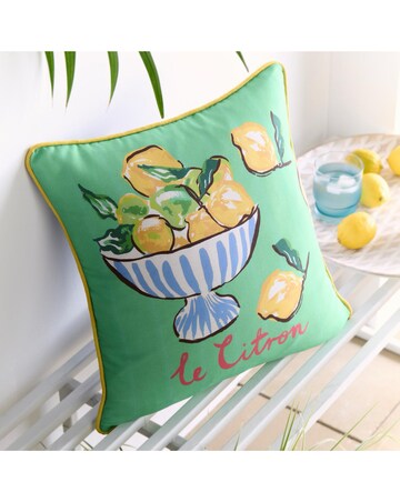 Fusion Lemon Fruit Bowl Outdoor Filled Cushion