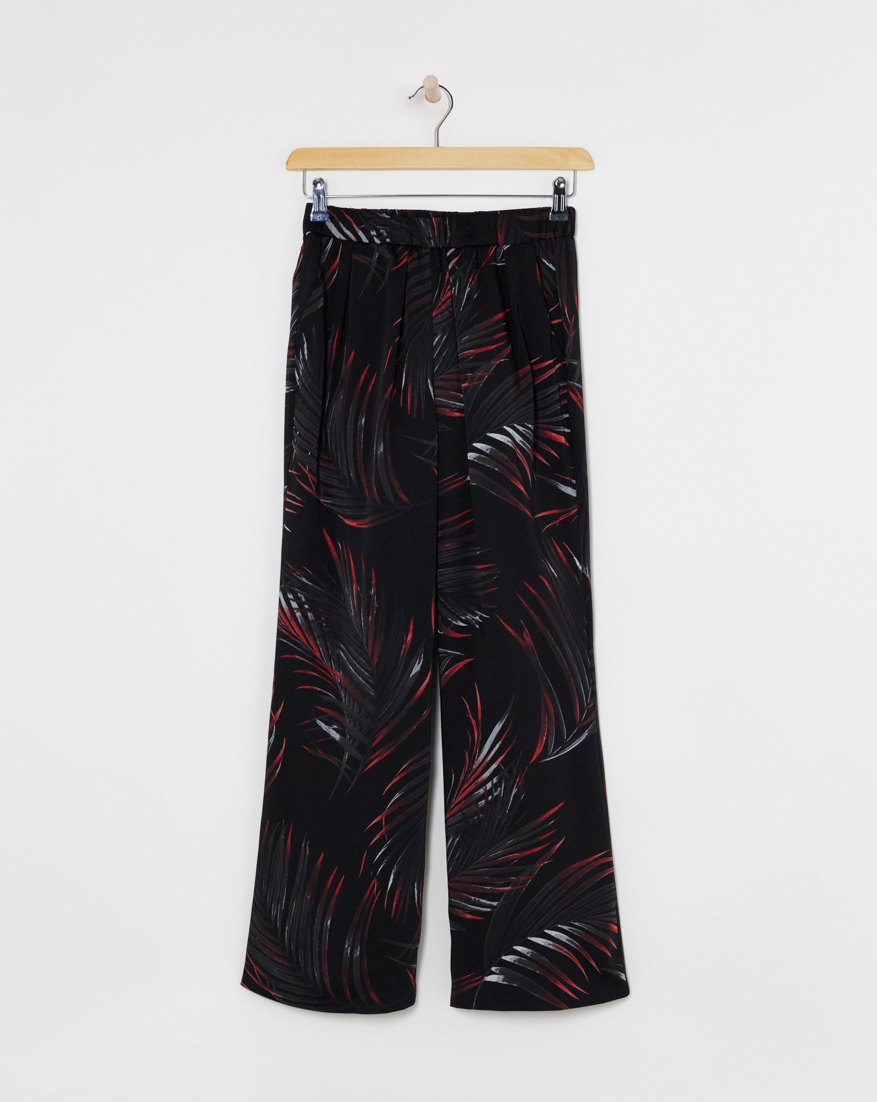 Printed Satin Wide Leg Trousers