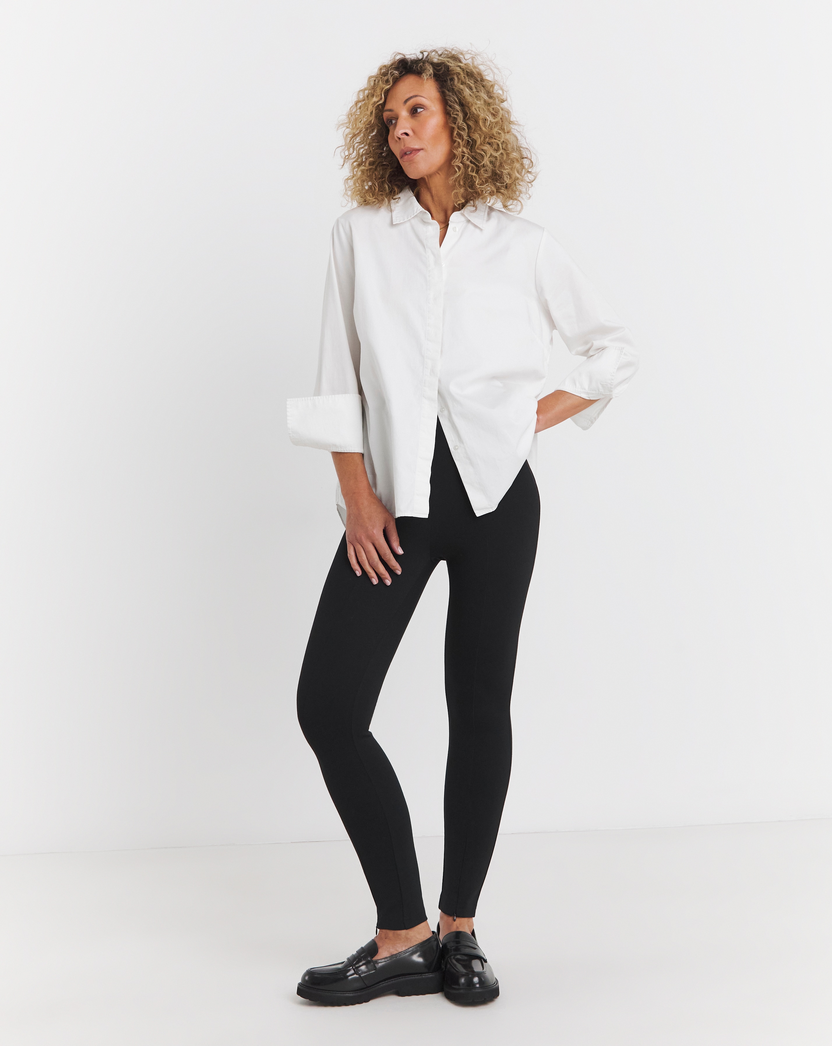 Zip Hem Ponte Leggings