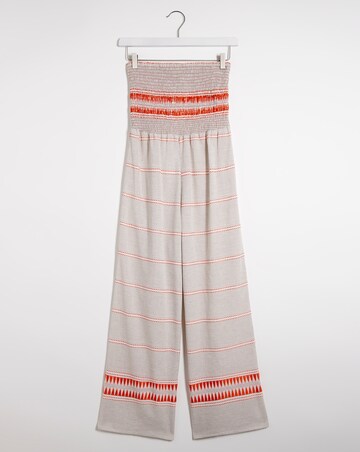 Orange Stripe Tie Beach Jumpsuit