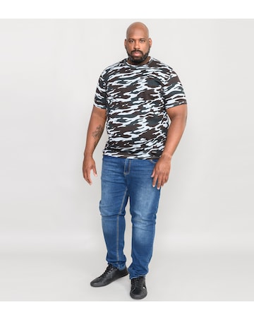 D555 Big & Tall Gaston Camouflage Print Crew Neck T-Shirt - Storm
