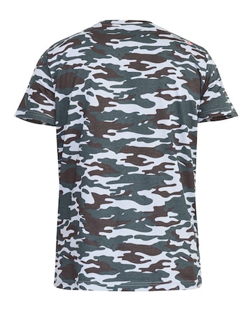D555 Big & Tall Gaston Camouflage Print Crew Neck T-Shirt - Storm