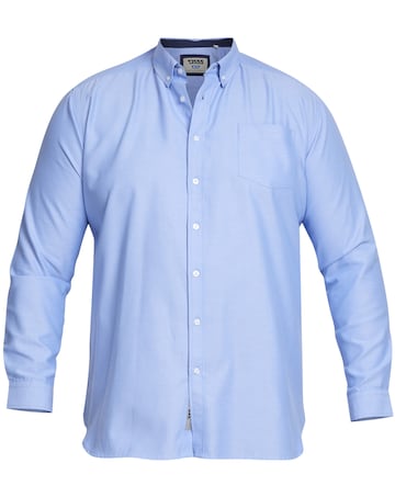 D555 Big & Tall Richard L/S Button Down Oxford Shirt with Chest Pocket -Sky Blue
