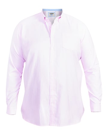 D555 Big & Tall Richard L/S Button Down Oxford Shirt with Chest Pocket - Pink