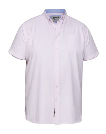 D555 Big & Tall James S/S Button Down Oxford Shirt with Chest Pocket - Pink