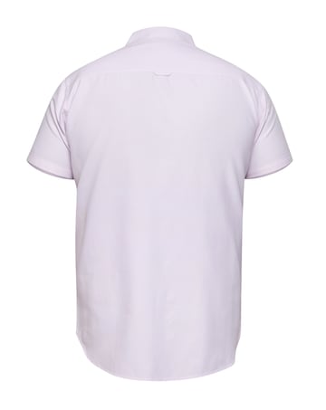 D555 Big & Tall James S/S Button Down Oxford Shirt with Chest Pocket - Pink