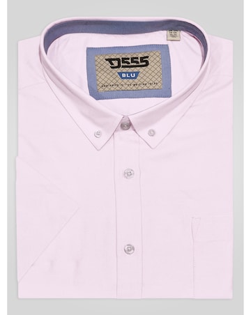 D555 James-PINK Basic Oxford Short Sleeve Shirt