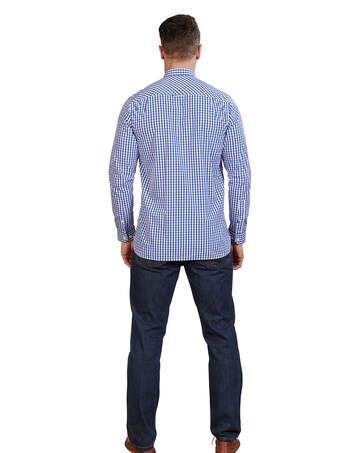 Raging Bull Classic Long Sleeve Gingham Shirt Navy