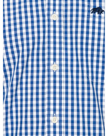 Raging Bull Classic Long Sleeve Gingham Shirt Navy