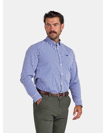 Raging Bull Classic Long Sleeve Gingham Shirt Navy