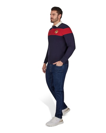 Raging Bull - Long Sleeve Chest Panel Rugby - Navy
