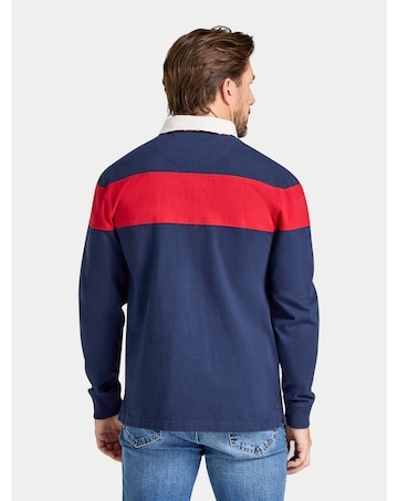Raging Bull Long Sleeve Chest Panel Rugby Navy