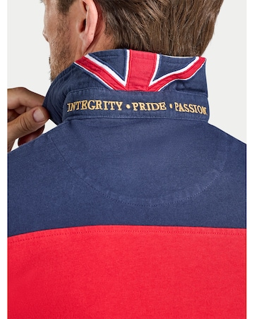 Raging Bull Long Sleeve Chest Panel Rugby Navy