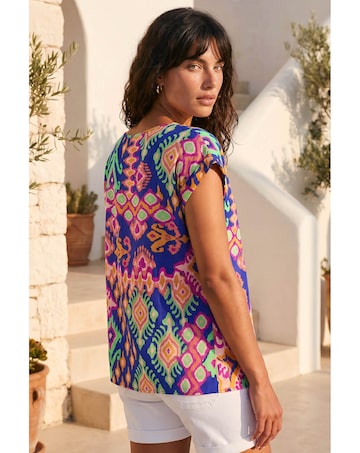Roman Aztec Print Short Sleeve Top