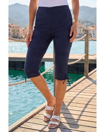 Roman Tie Side Stretch Cropped Trousers
