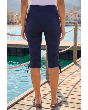 Roman Tie Side Stretch Cropped Trousers
