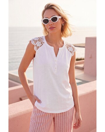 Roman Lace Shoulder Vest Top