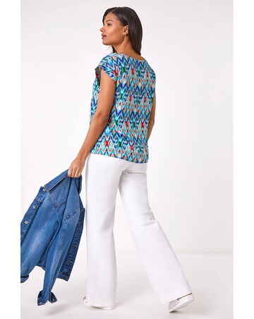 Roman Abstract Print Shell Top
