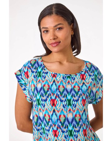 Roman Abstract Print Shell Top