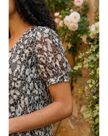 Roman Animal Print Burnout Top