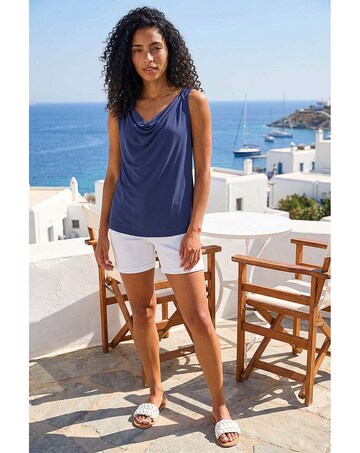 Roman Cowl Neck Stretch Top
