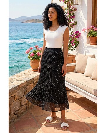 Roman Polka Dot Maxi Skirt