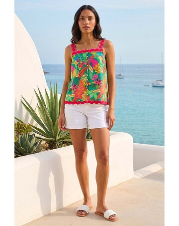 Roman Floral Ric Rac Cami Top
