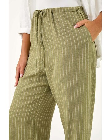 Roman Stripe Tie Waist Pocket Trouser