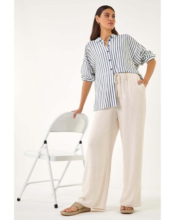 Roman Linen Blend Wide Leg Trouser