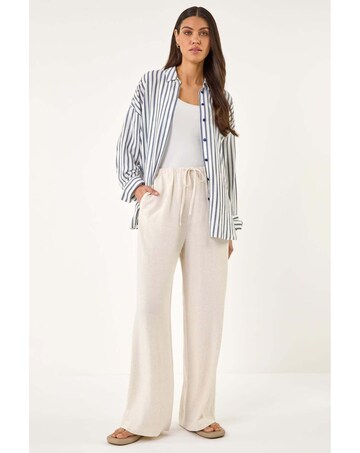 Roman Linen Blend Wide Leg Trouser