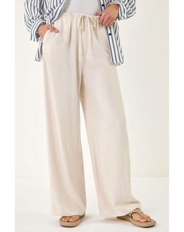 Roman Linen Blend Wide Leg Trouser