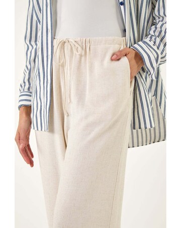 Roman Linen Blend Wide Leg Trouser