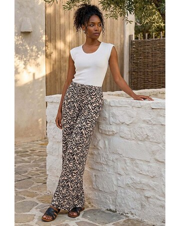 Roman Abstract Wide Leg Trouser