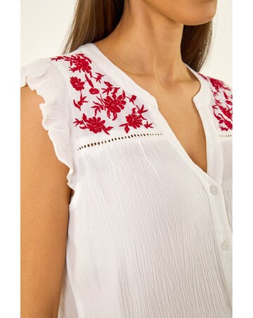 Roman Floral Embroidered Blouse