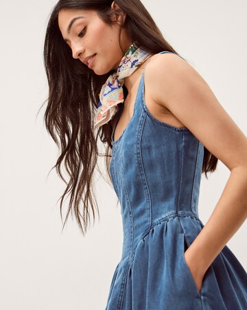 Monsoon Delia Denim Midi Corset Dress