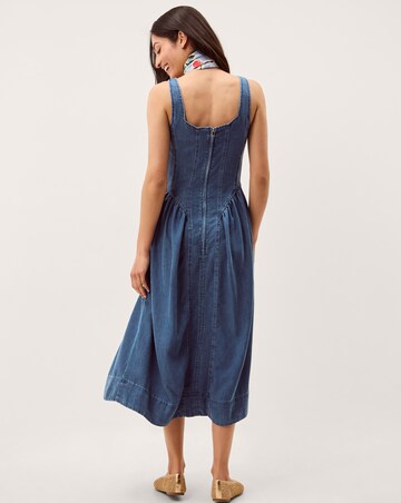 Monsoon Delia Denim Midi Corset Dress