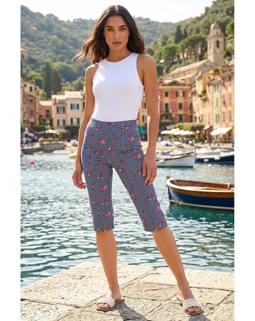 Roman Floral Cropped Stretch Trouser