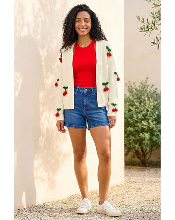 Roman Crochet Cherry Knit Cardigan