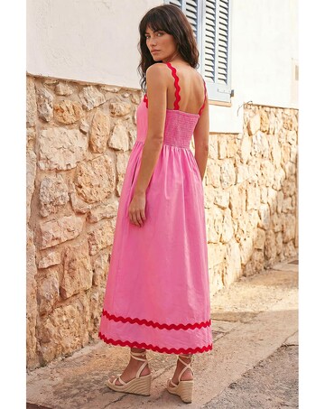 Roman Contrast Ric Rac Midi Dress