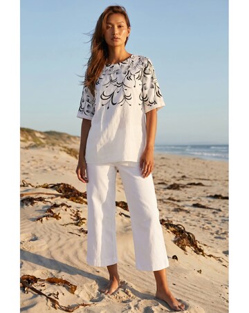 Roman Floral Mono Print Top