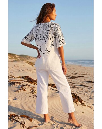 Roman Floral Mono Print Top