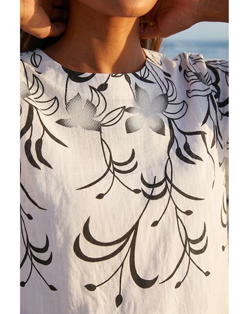 Roman Floral Mono Print Top