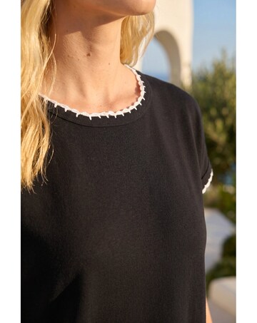 Roman Stitch Detail Ribbed Top