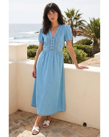 Roman Cotton Crochet Trim Dress
